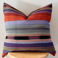 Load image into Gallery viewer, Multicoloured Stripe Ikat Pillow Cover // Grey/Orange/Purple/Black