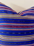 Load image into Gallery viewer, Royal Blue Stripe Ikat Pillow Cover