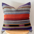 Load image into Gallery viewer, Multicoloured Stripe Ikat Pillow Cover // Grey/Orange/Purple/Black