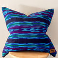 Load image into Gallery viewer, Multicoloured Blue/Purple Ikat Pillow Cover