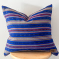 Load image into Gallery viewer, Royal Blue Stripe Ikat Pillow Cover