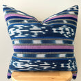 Load image into Gallery viewer, Blue/Purple Ikat Pillow Cover