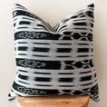 Load image into Gallery viewer, Black and White Ikat Pillow Cover