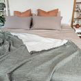 Load image into Gallery viewer, Bodrum Olive Green Crinkle Cotton Blanket