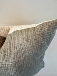 Load image into Gallery viewer, Olive Green/Cream Crinkle Cotton Pillow Cover