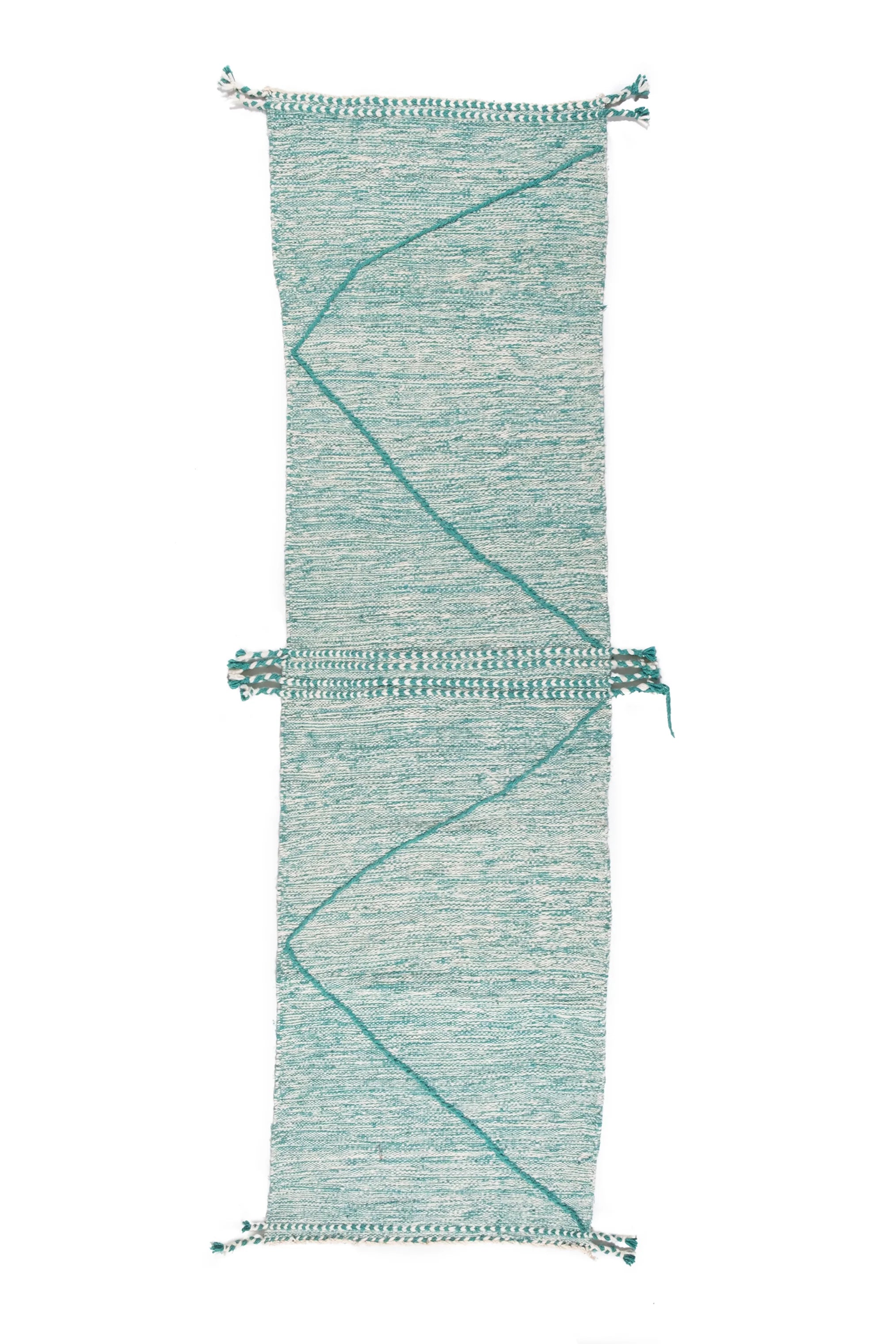 Kilim Teal Handwoven Moroccan Wool Rug