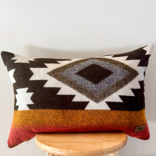 Machala Brown Aztec Lumbar Pillow Cover