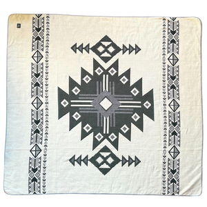 Latacunga Aztec Reversible Blanket  //  Soft Green/Teal/Grey/Cream