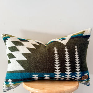 Esmeraldas Lumbar Pillow Cover // Green/Cream/Teal