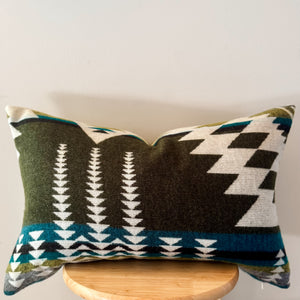 Esmeraldas Lumbar Pillow Cover // Green/Cream/Teal