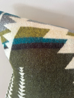 Esmeraldas Lumbar Pillow Cover // Green/Cream/Teal