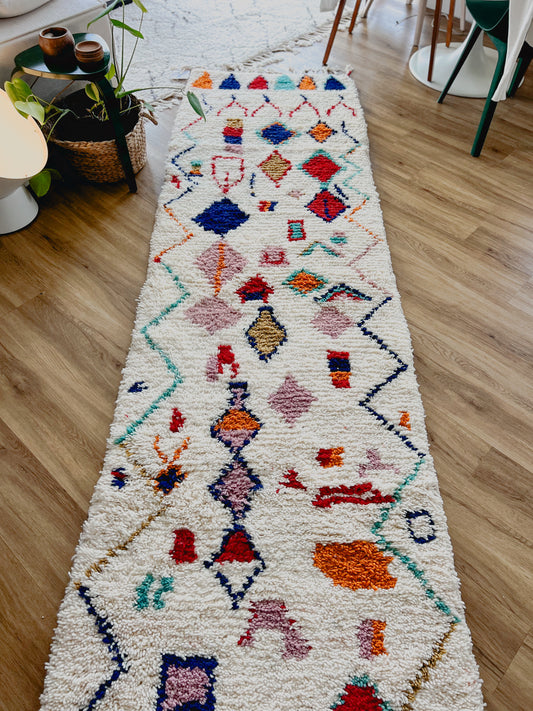 Ouezzane Wool Runner Rug 3x10