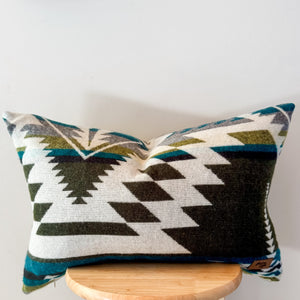 Esmeraldas Lumbar Pillow Cover // Green/Cream/Teal