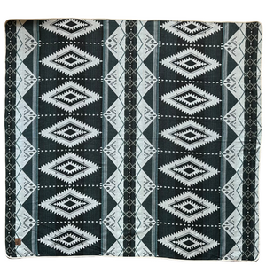 Quevedo Aztec Reversible Blanket  //  Teal/Olive/Cream