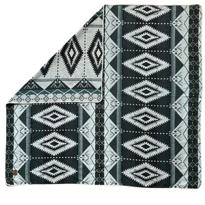 Quevedo Aztec Reversible Blanket  //  Teal/Olive/Cream