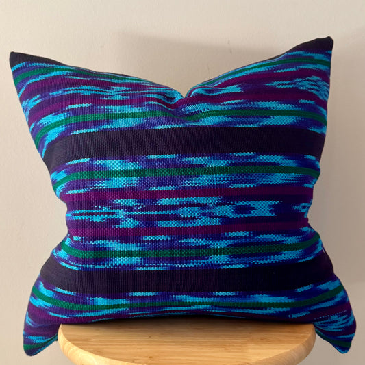 Multicoloured Blue/Purple Ikat Pillow Cover