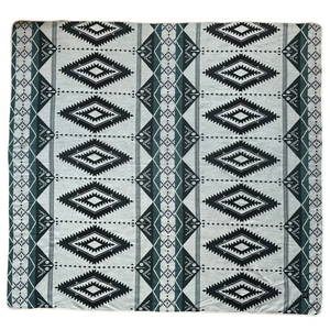 Quevedo Aztec Reversible Blanket  //  Teal/Olive/Cream