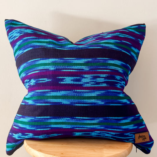 Multicoloured Blue/Purple Ikat Pillow Cover