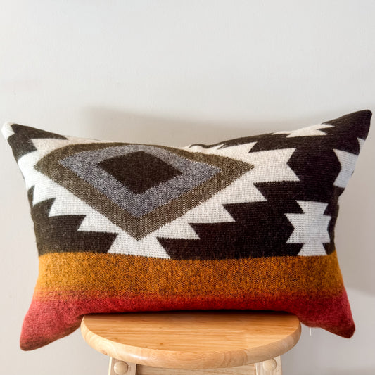 Machala Brown Aztec Lumbar Pillow Cover