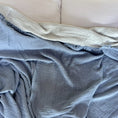 Load image into Gallery viewer, Kayseri Blue Crinkle Cotton Blanket
