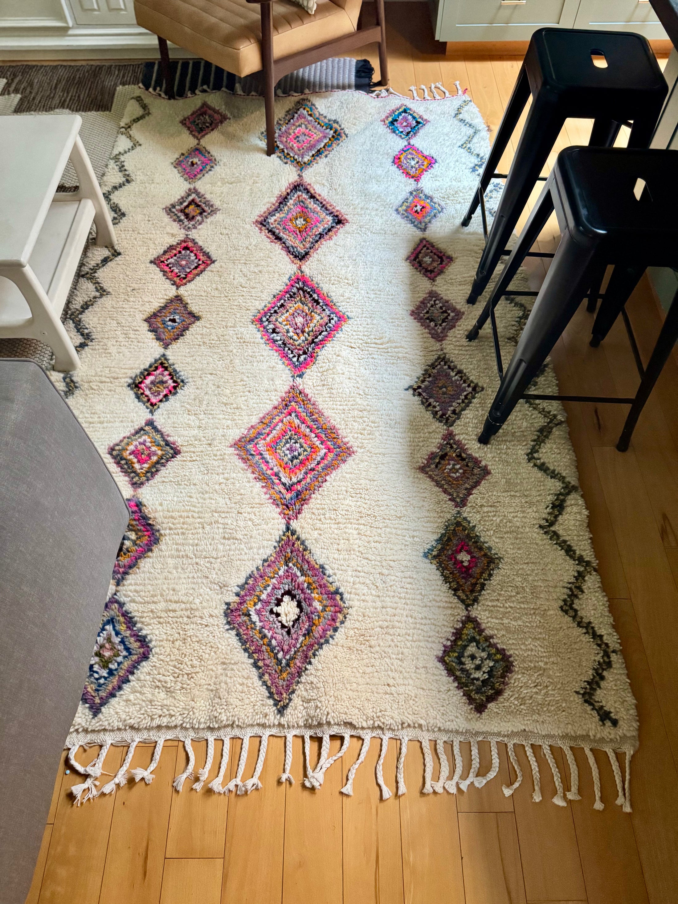 Jamila Handwoven Moroccan Wool Rug 5x8