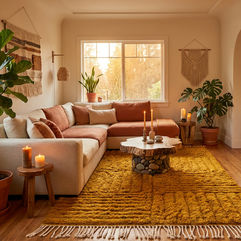 Lina Handwoven Moroccan Wool Rug 5x6