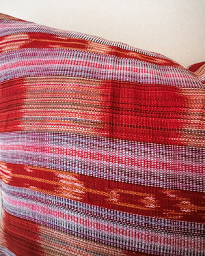 Red Ikat Lumbar Pillow Cover
