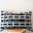 Load image into Gallery viewer, White/Black Ikat Lumbar Pillow Cover
