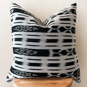 Black and White Ikat Pillow Cover