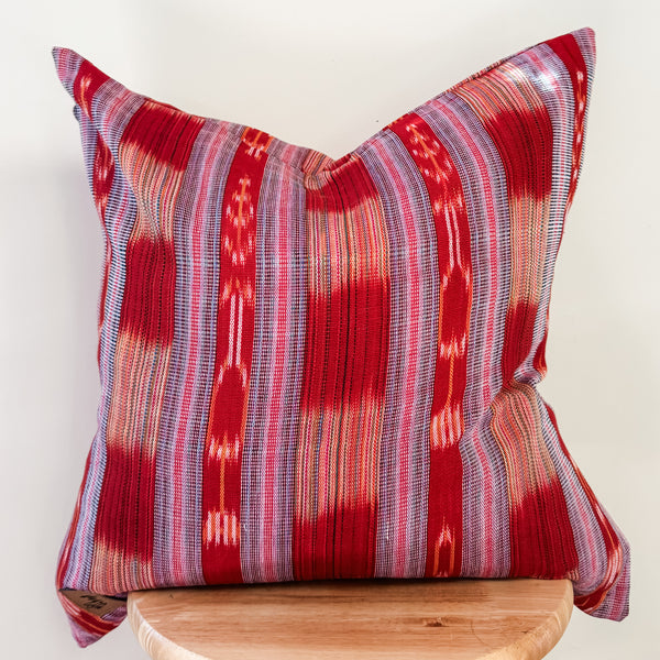 Red Ikat Pillow Cover