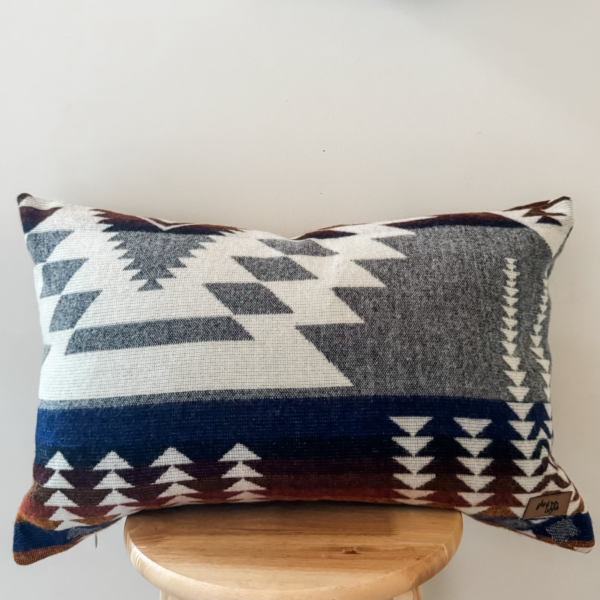 Mica Lumbar Pillow Cover // Grey/Rust/Cream