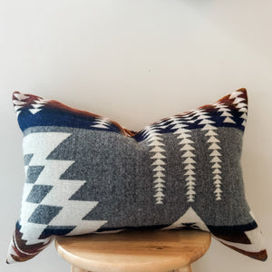 Mica Lumbar Pillow Cover // Grey/Rust/Cream