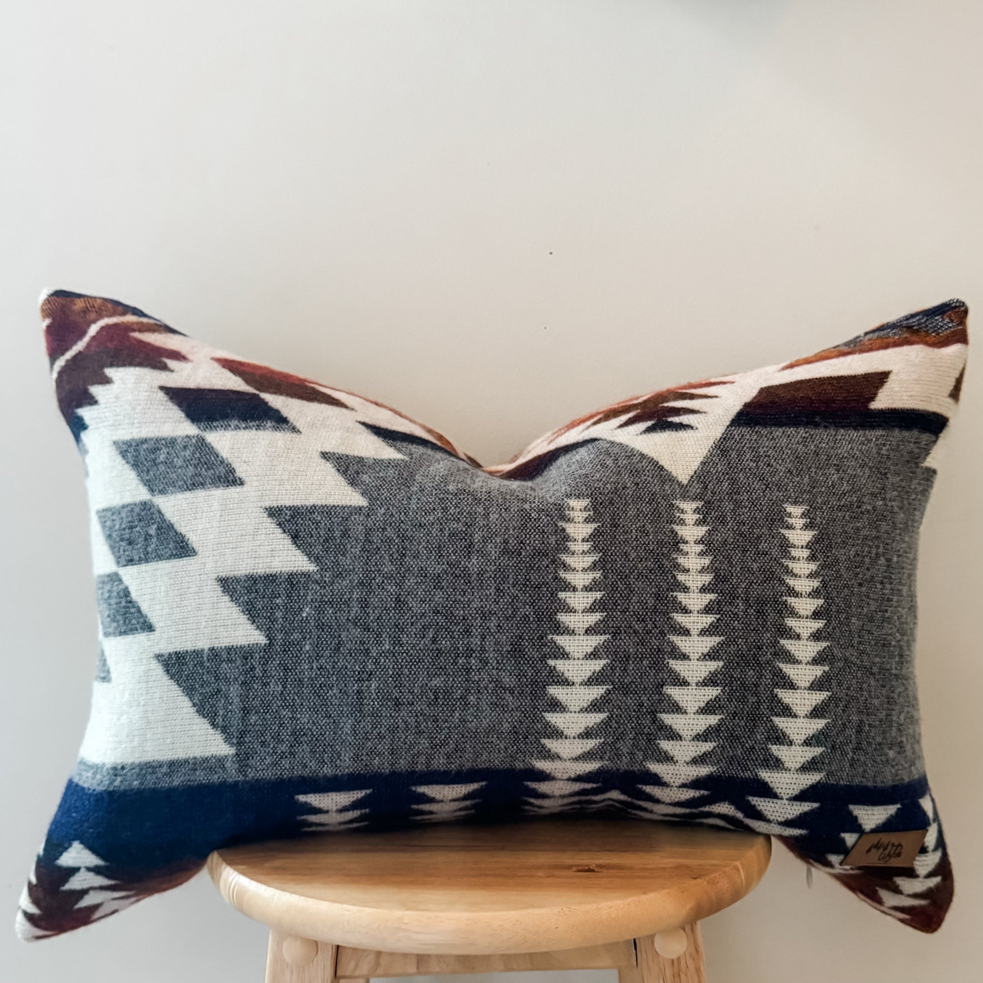 Mica Lumbar Pillow Cover // Grey/Rust/Cream