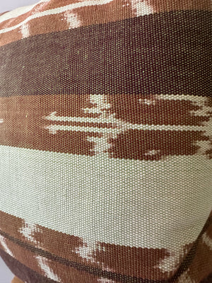 Green/Light Brown Ikat Lumbar Pillow Cover