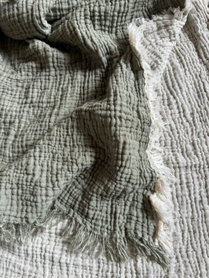 Ankara Crinkle Cotton Throw Blanket