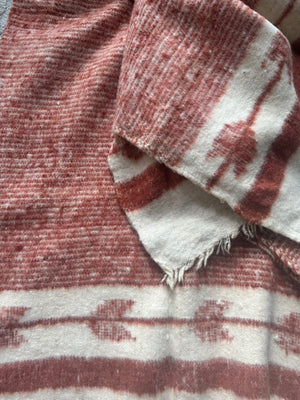 Flores Wool Blanket  //  Terracotta Arrow Stripe/Cream