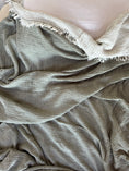 Load image into Gallery viewer, Bodrum Olive Green Crinkle Cotton Blanket
