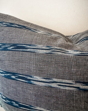 Navy/Grey Ikat Pillow Cover