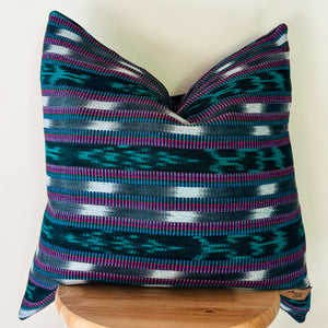 Purple/Teal Ikat Pillow Cover