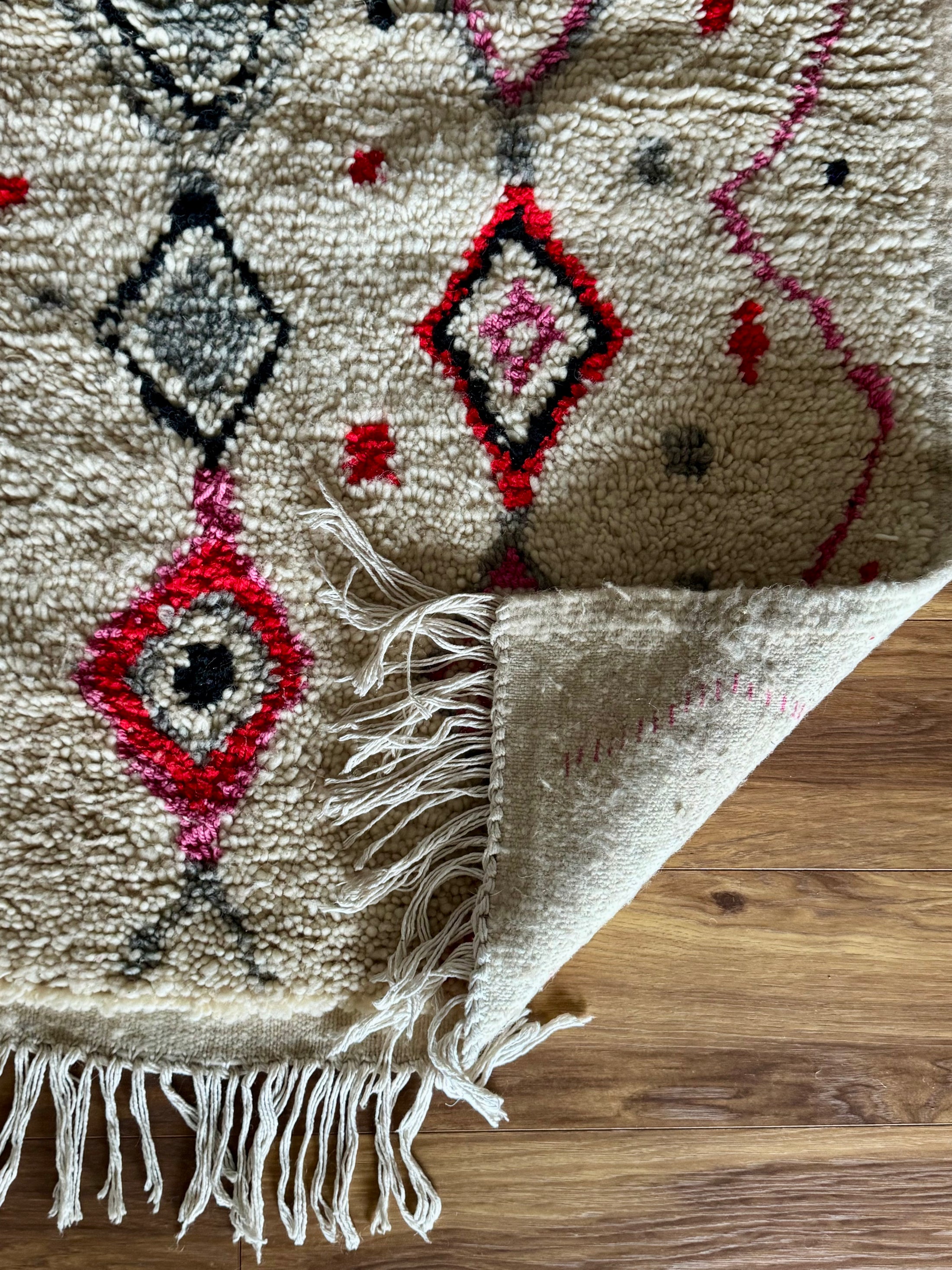 Rabat Handwoven Moroccan Wool Rug 3x5