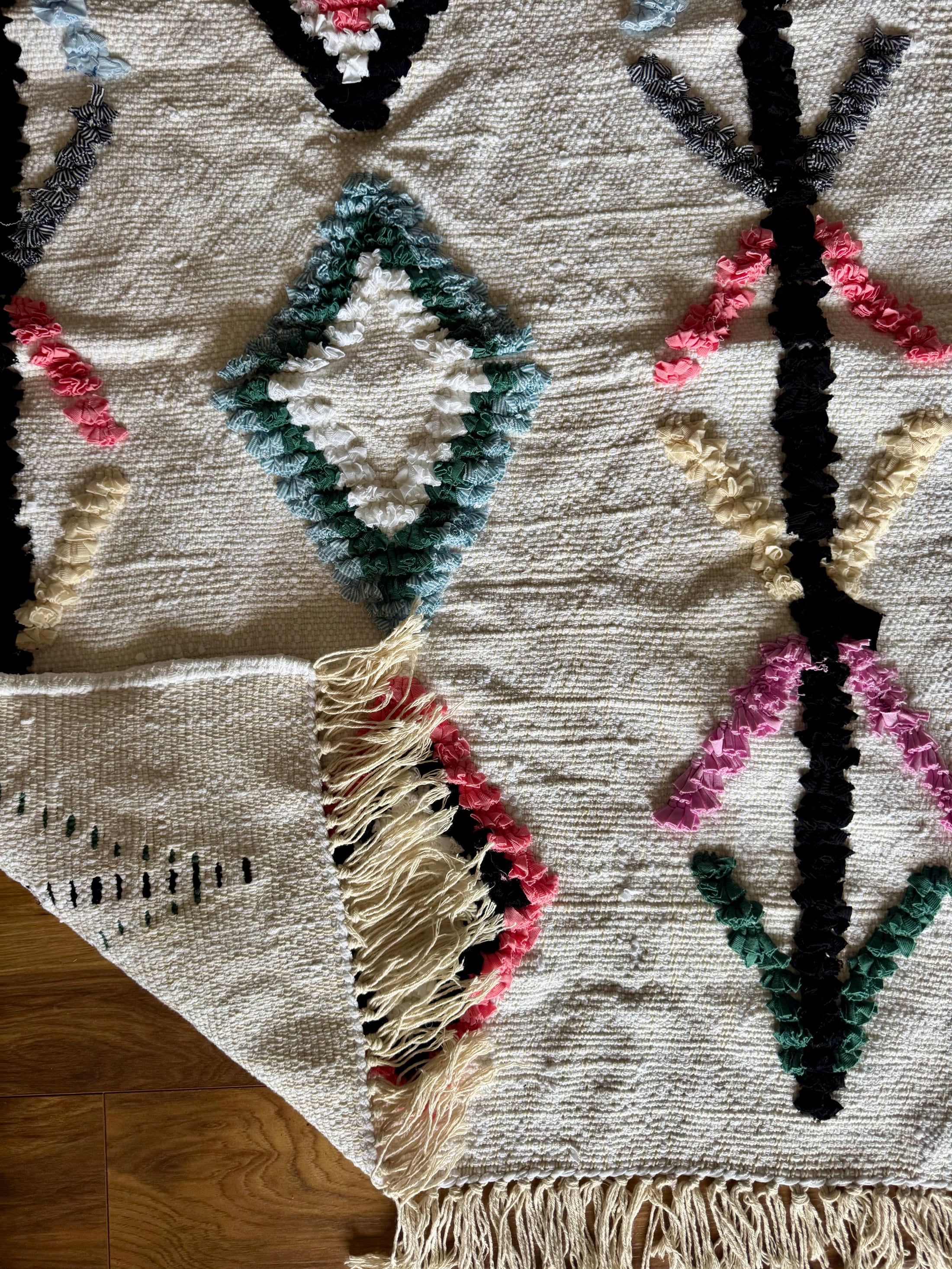 Houda Cotton Moroccan Rug 3x4'5