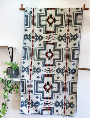 Mindo Reversible Blanket  //  Grey/Red/Black