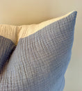 Load image into Gallery viewer, Blue/Cream Crinkle Cotton Pillow Cover
