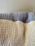 Load image into Gallery viewer, Blue/Cream Crinkle Cotton Pillow Cover
