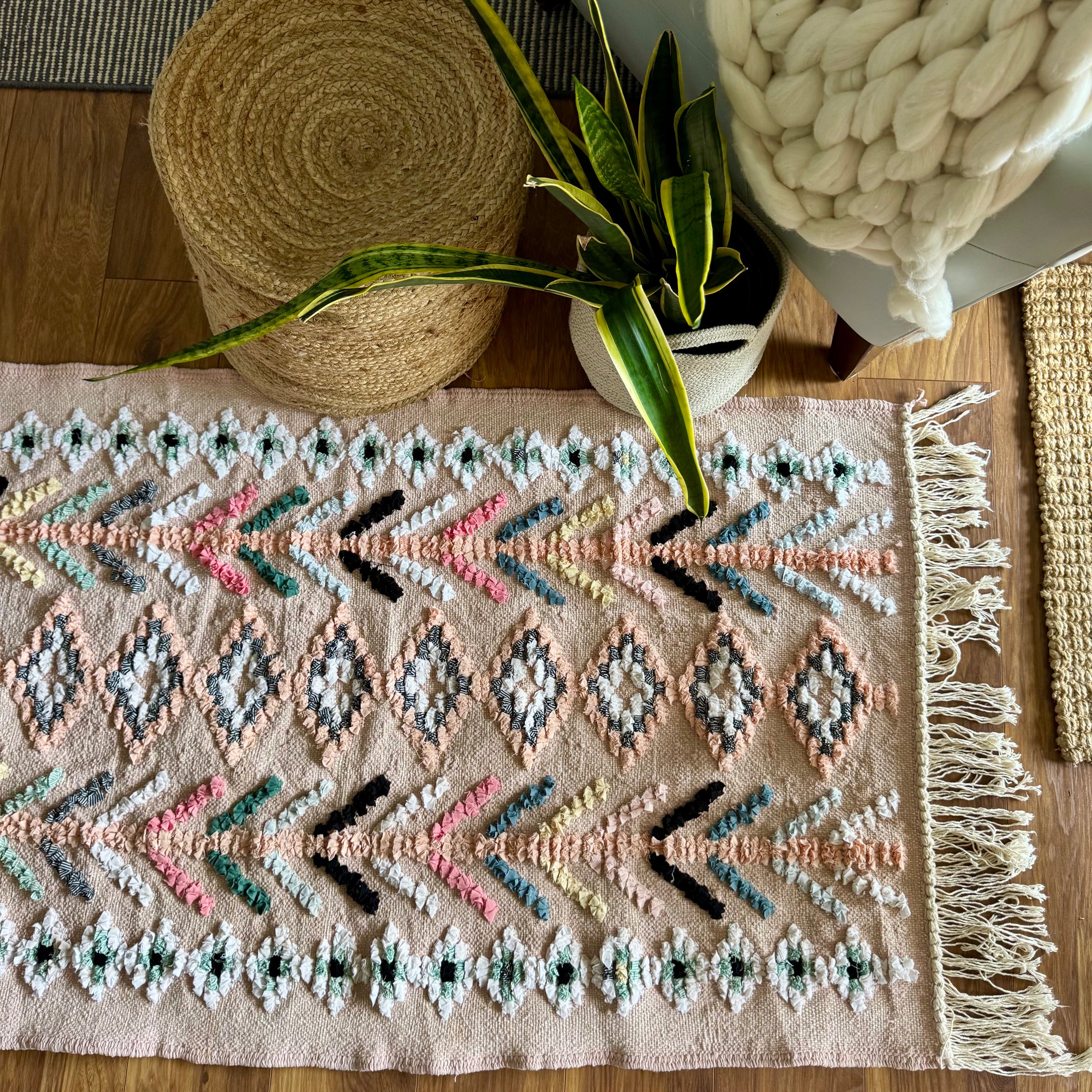 Haniya Cotton Moroccan Rug 3x5