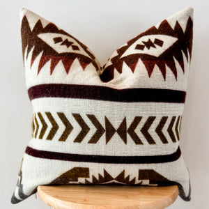 Olmedo Cream Diamond Rose Pillow Cover  //  Mustard/Dusty Rose/Golden Brown