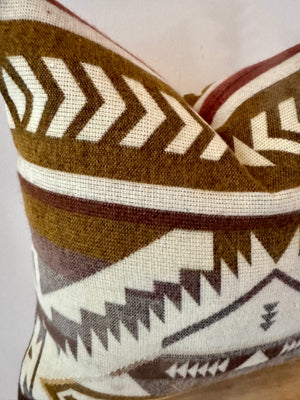 Olmedo Neutral Aztec Pillow Cover  //  Mustard/Beige/Golden Brown