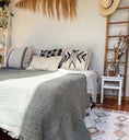 Load image into Gallery viewer, Bodrum Olive Green Crinkle Cotton Blanket
