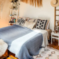 Load image into Gallery viewer, Kayseri Blue Crinkle Cotton Blanket

