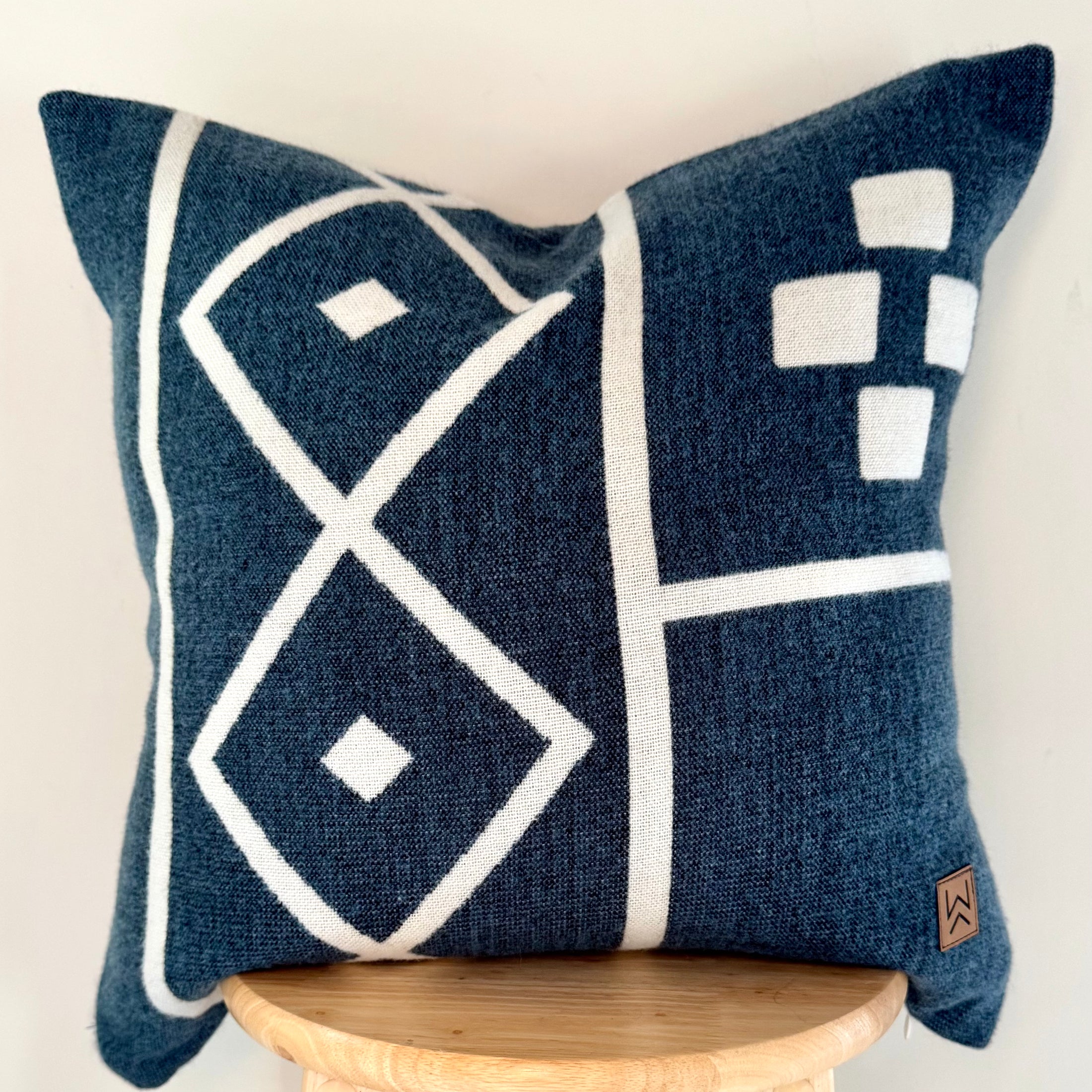 Lazuli Diamond Squares Pillow Cover